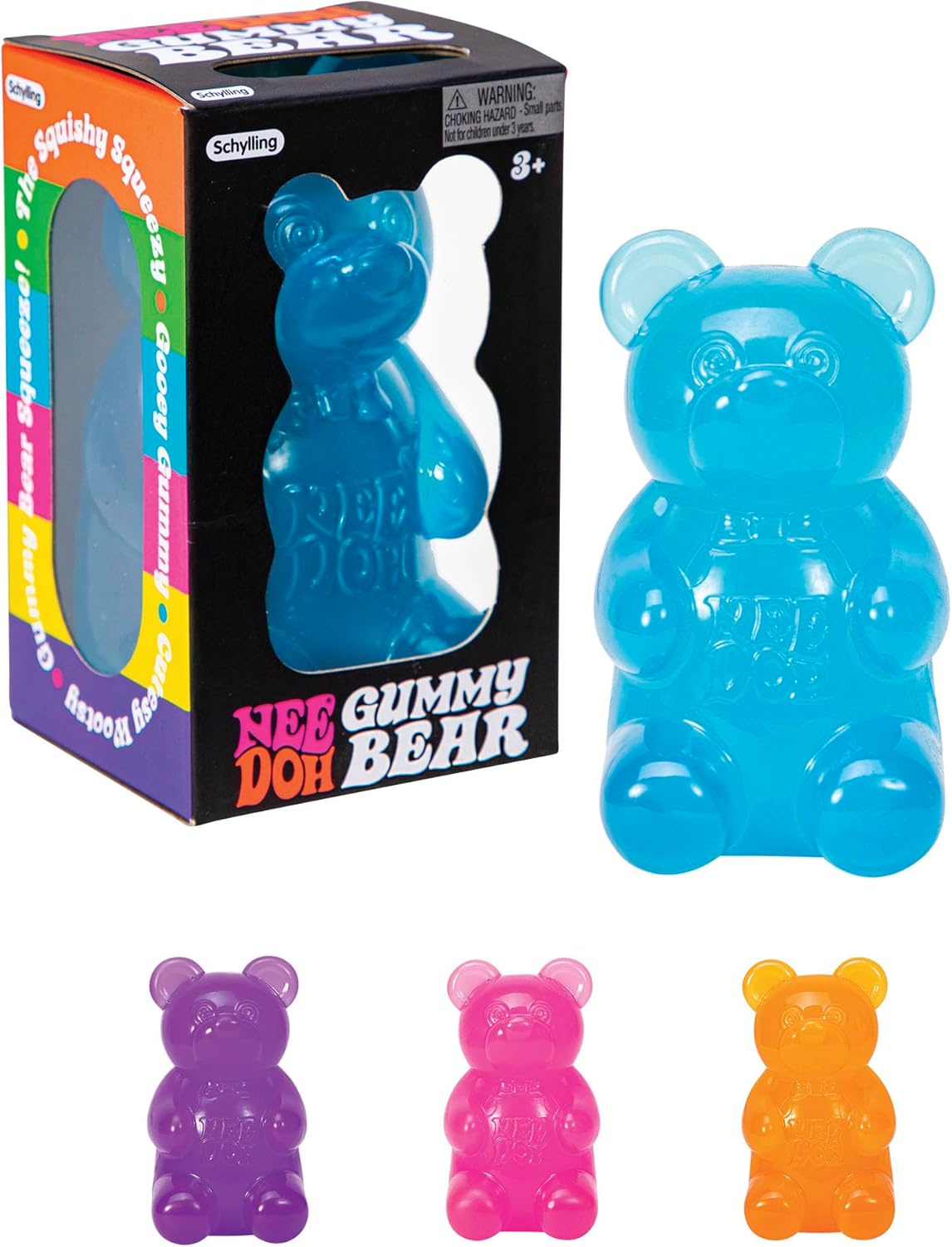 Schylling NeeDoh Gummy Bear - Sensory Fidget Toy with Jelly-Like Filling - 3.5″ Tall - Colors May Vary (Pack of 1) - Image 5